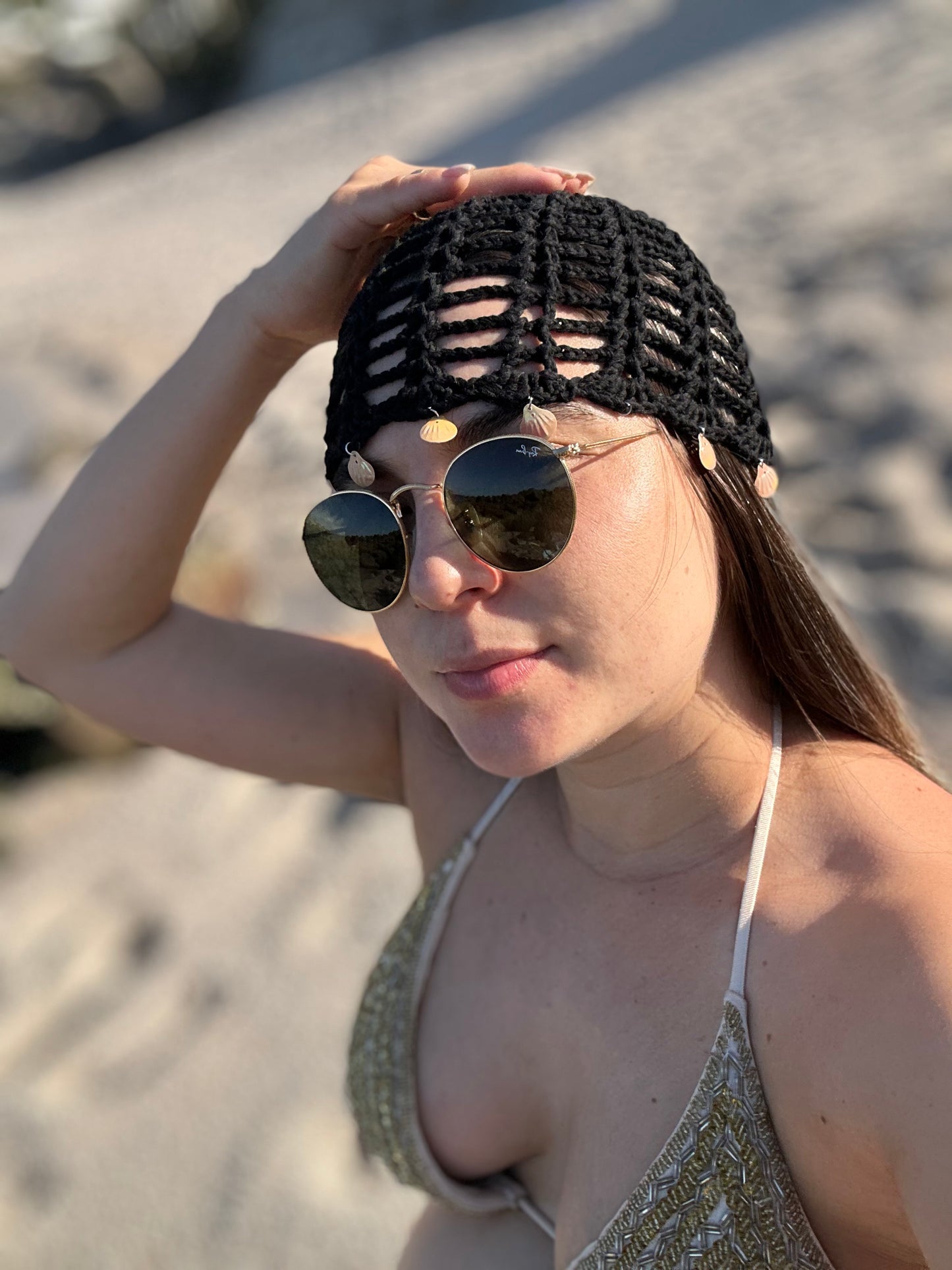 crochet mesh hat