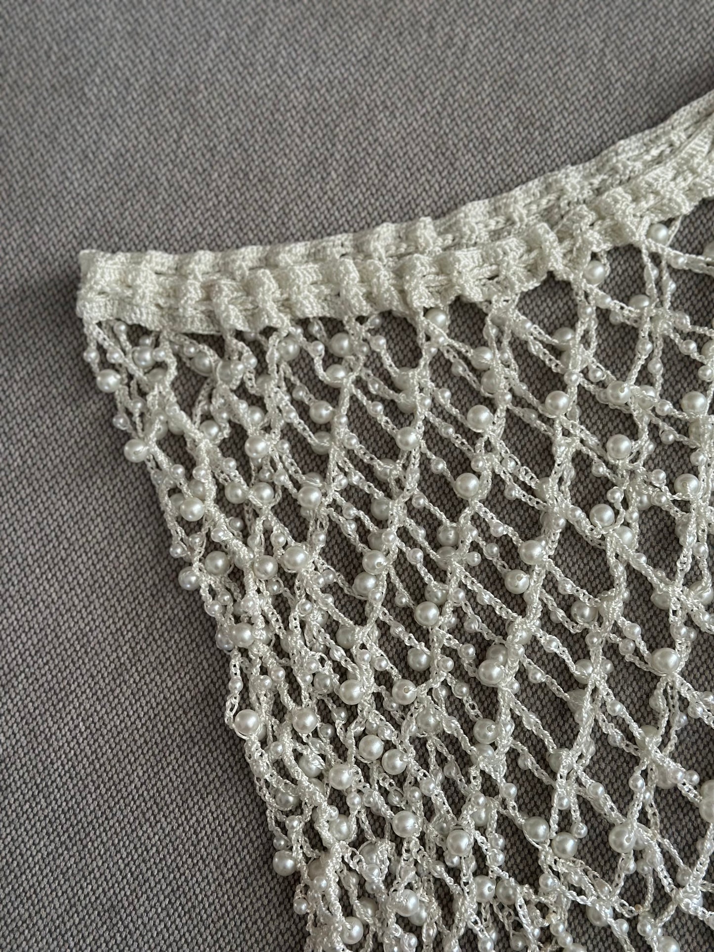 Faldita crochet perlas