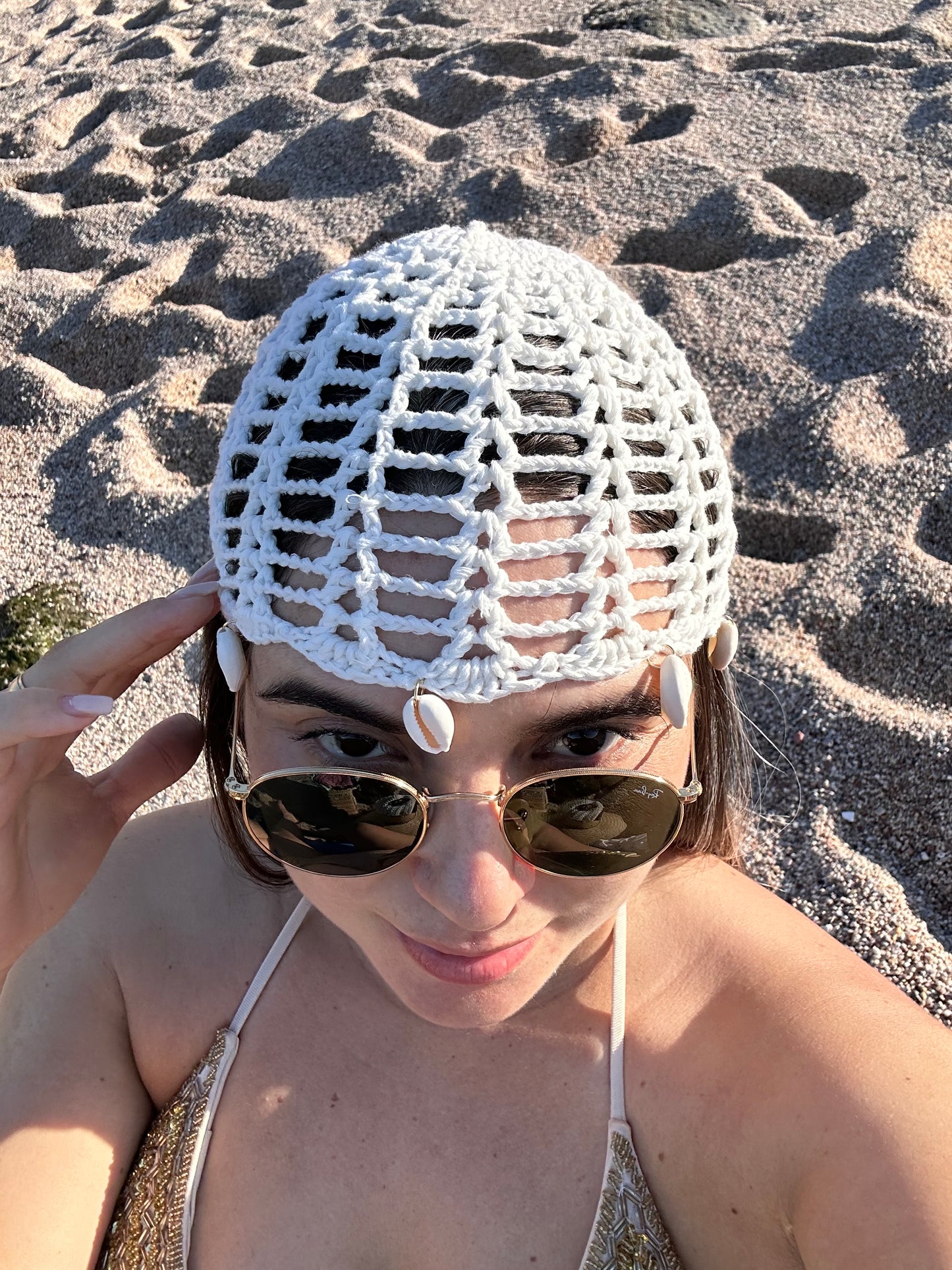 crochet mesh hat